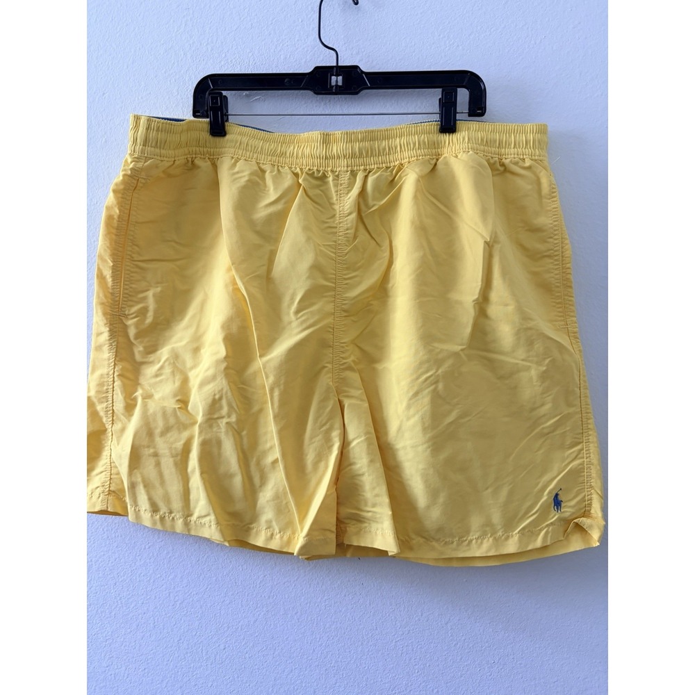Polo Ralph Lauren Mens 2XB Yellow Swim Trunks Board Shorts Pocket Big & Tall